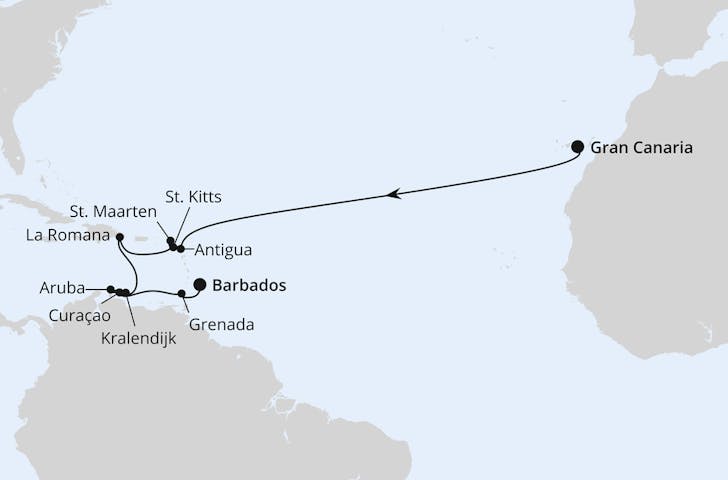 Impressionn zu AIDA Transreisen 2024 - AIDAperla - Von Gran Canaria in die Karibik
