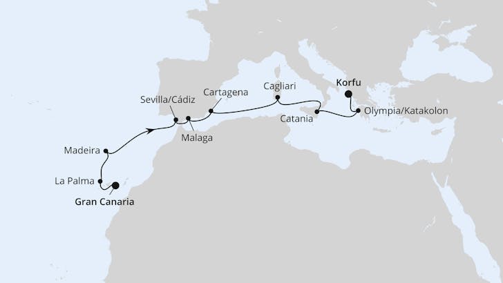 Impressionn zu Ostern 2025 - AIDAblu - Von Gran Canaria nach Korfu