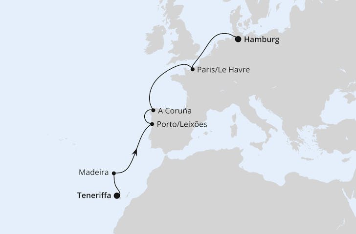 Impressionn zu Transreise 2024 Besttarif - AIDAperla - Von Teneriffa nach Hamburg