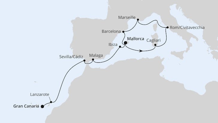 Impressionn zu AIDA Transreisen 2024 Besttarif - AIDAcosma - Von Mittelmeer auf die Kanaren