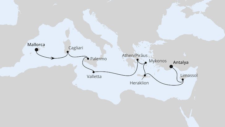 Impressionn zu Transreise Herbst 2025 - AIDAstella - Von Mallorca nach Antalya