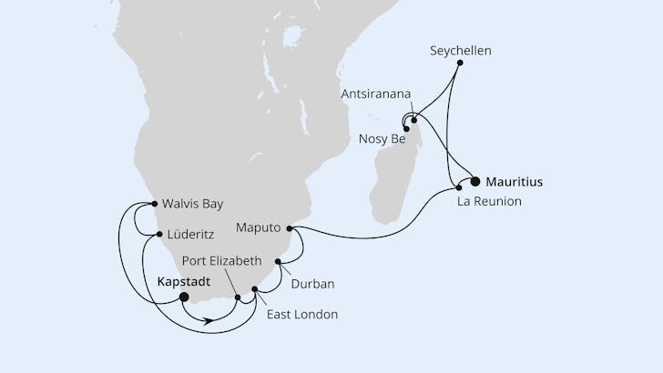 Impressionn zu AIDA Transreise 2026 - AIDAstella - Weltenbummler von Kapstadt nach Mauritius