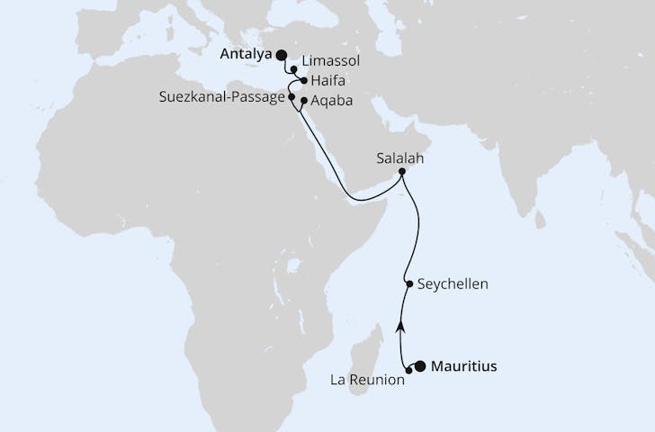 Impressionn zu AIDA Transreise 2026 - AIDAstella - Vom Indischen Ozean nach Antalya