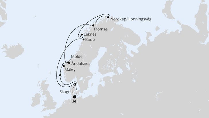 Impressionn zu AIDA Sonderpreisangebot  - AIDAbella - Norwegen mit Lofoten &  Nordkap