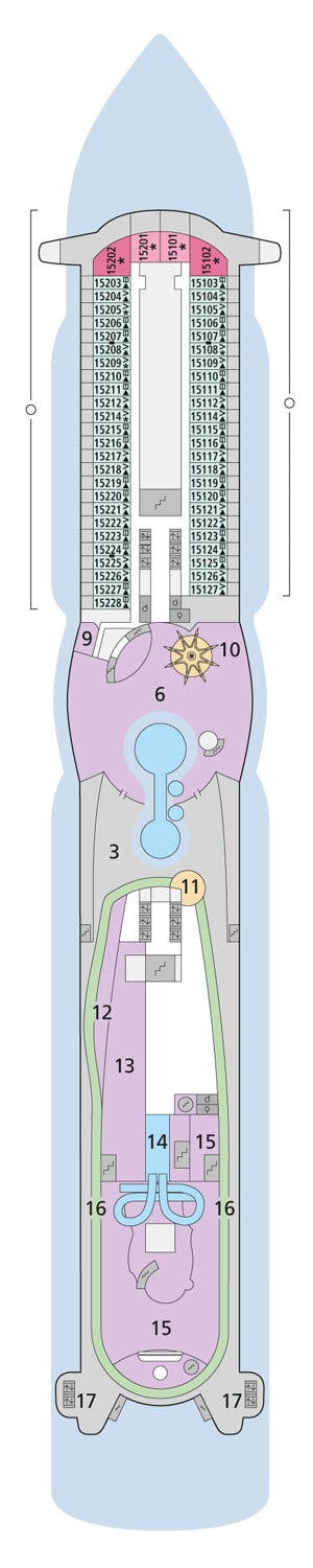 AIDAprima - AIDA Cruises - Deck 15 (Deck 15)