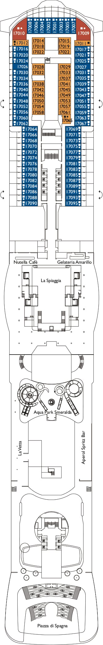 Costa Smeralda - Costa Kreuzfahrten - Deck 17 (Bellagio)