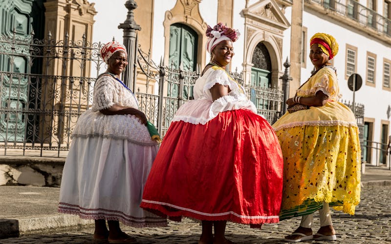 Drei Frauen in Salvador de Bahia, Brasilien