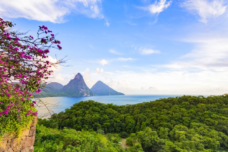 Dom. Rep. Saint Lucia Pitons from Jade Mountain Resort