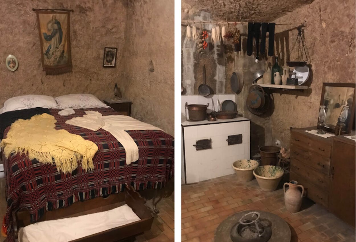 Einblicke in eine Höhlenwohnung in Matera