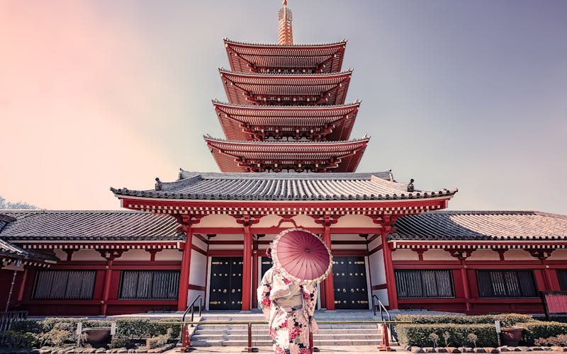 Ein Tempel in Tokyo, Japan