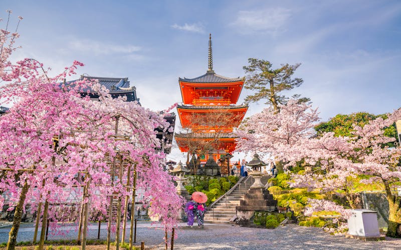 Blick auf den Kiyomizu-dera Temple in Kyoto