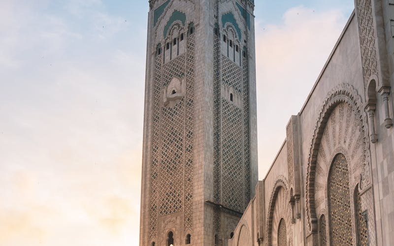 Blick auf die Moschee Hassanll in Casablanco 
