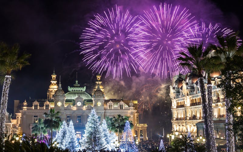 Silvester in Monaco mit Feuerwerk