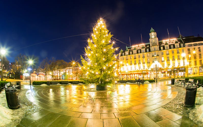 Weihnachtliche Beleuchtung in Oslo
