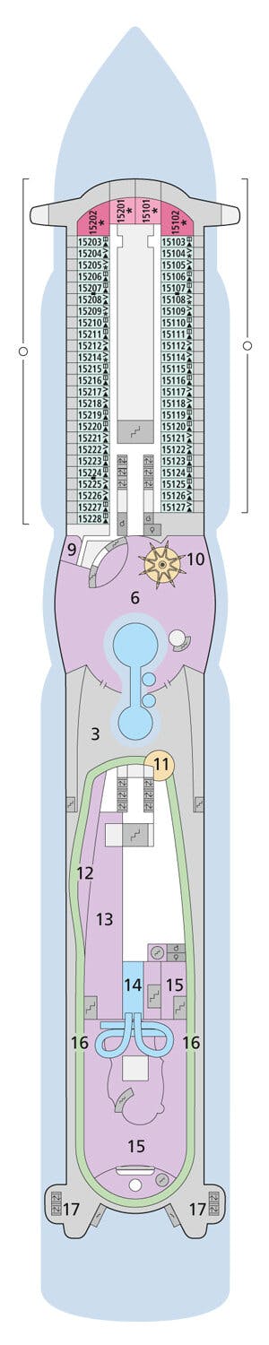 AIDAperla - AIDA Cruises - Deck 15 (Deck 15)