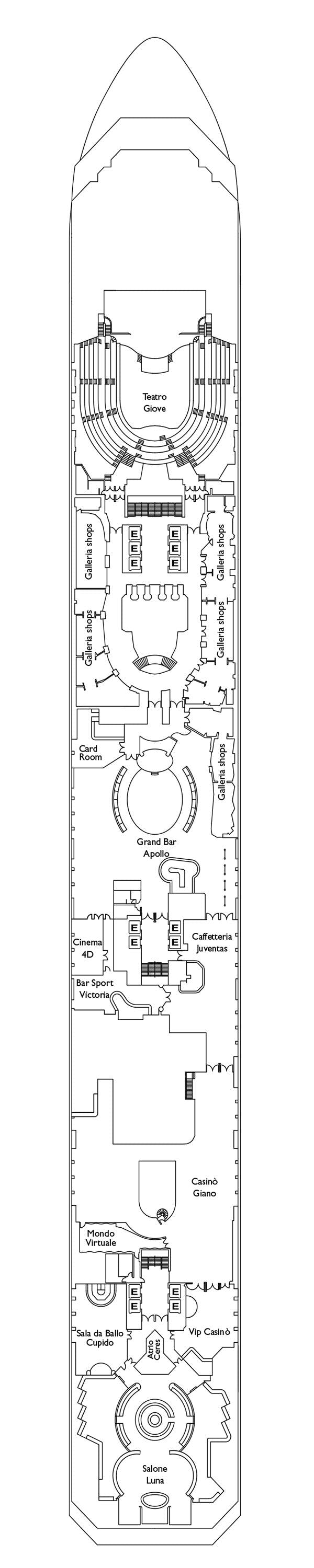 Costa Serena - Costa Kreuzfahrten - Deck 5 (Gemini)