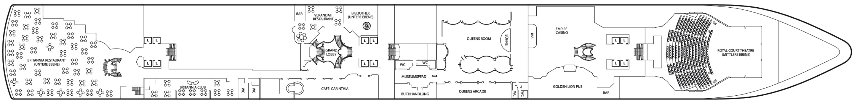Queen Elizabeth - Cunard Line - Deck 2 (Deck 2)