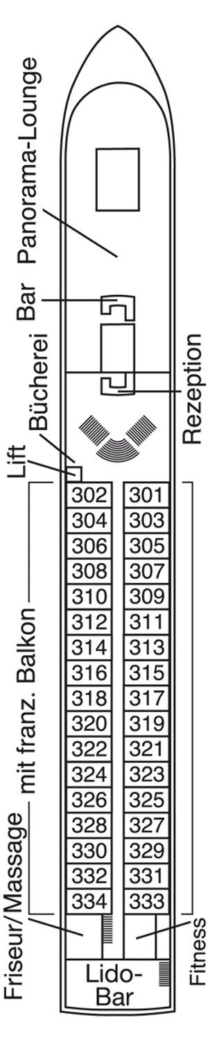 MS Ariana - Phoenix Flusskreuzfahrten - Deck 3 (Oriondeck)