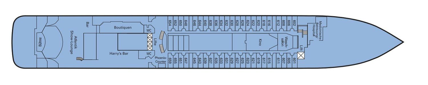 MS Amadea - Phoenix Seereisen - Deck 6 (Orion-Deck)