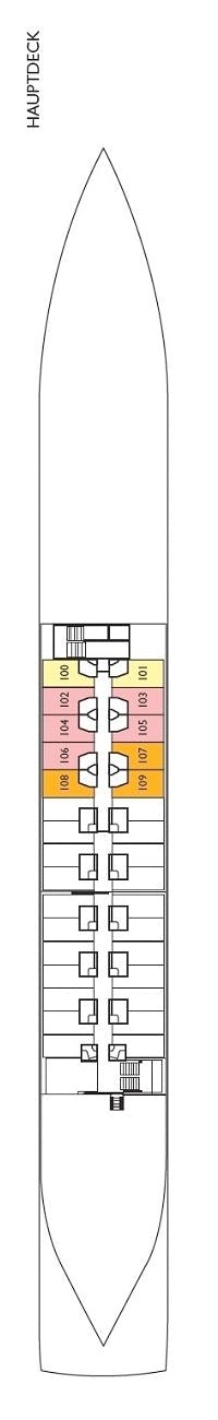 MS Rousse Prestige - Plantours Flusskreuzfahrten - Deck 1 (Hauptdeck)