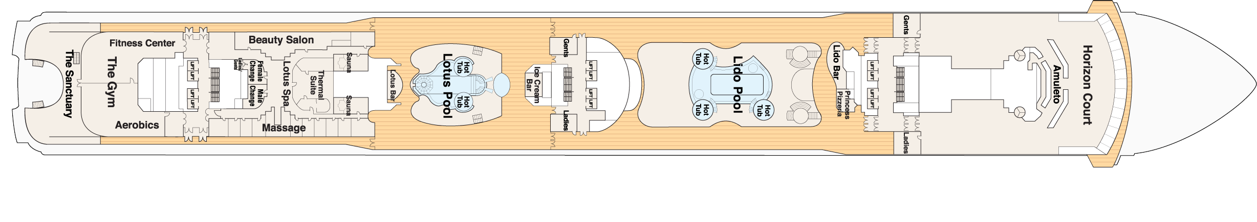 Coral Princess - Princess Cruises - Deck 14 (Lido)