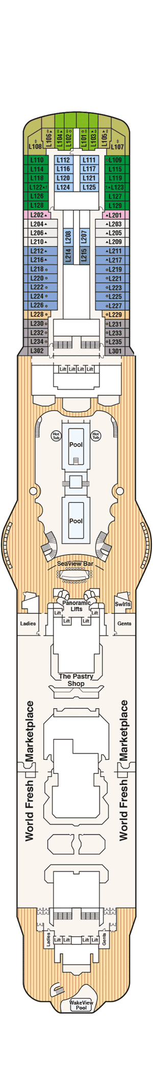Enchanted Princess - Princess Cruises - Deck 16 (Lido)