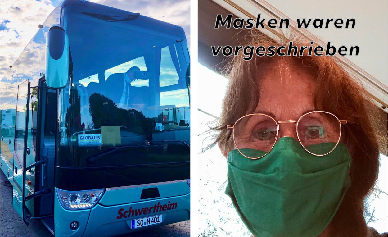 Der komfortable Reisebus | Maskenpflicht im Bus vor der Abfahrt