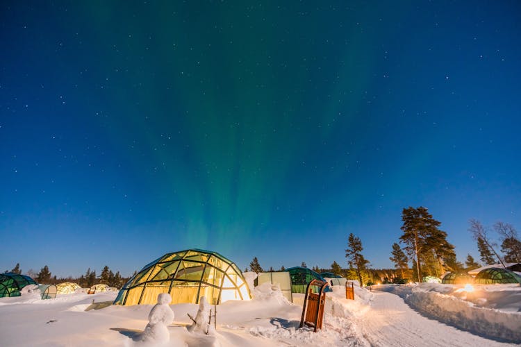 Finnland Lappland Iglu Polarlicht