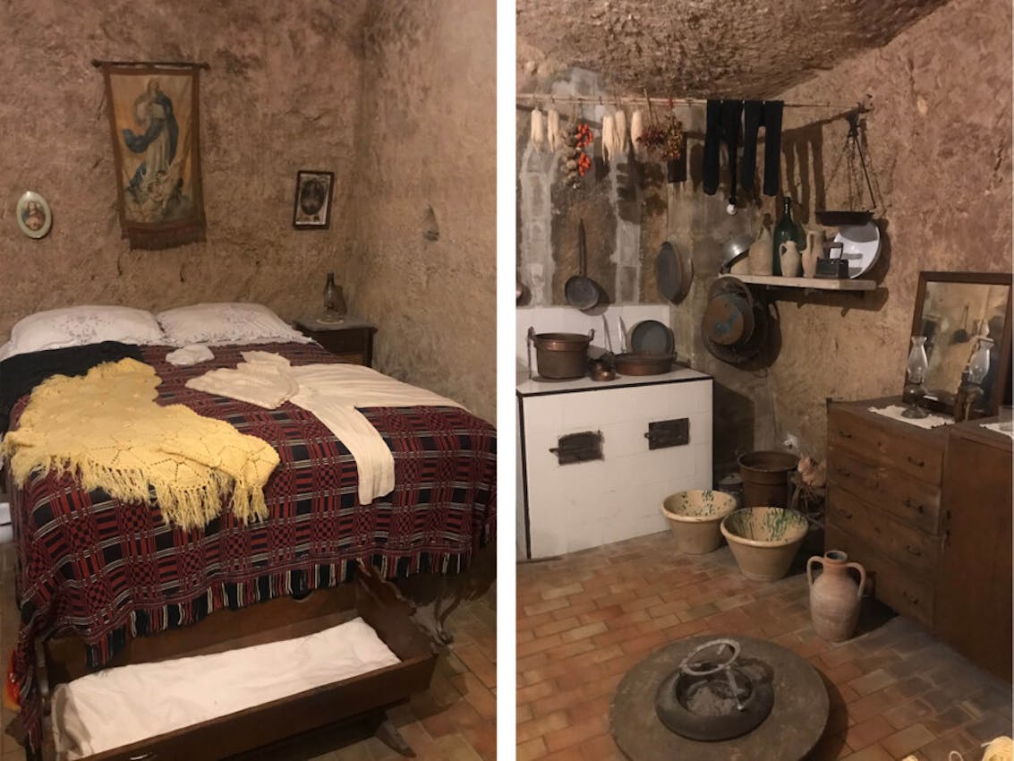 Einblicke in eine Höhlenwohnung in Matera