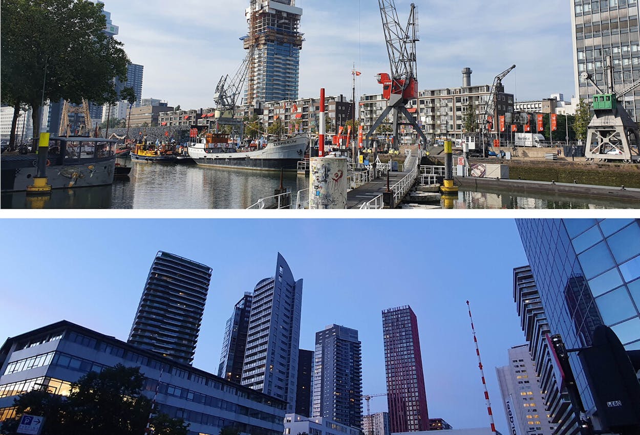 Rotterdam - Leuvehaven und Skyline
