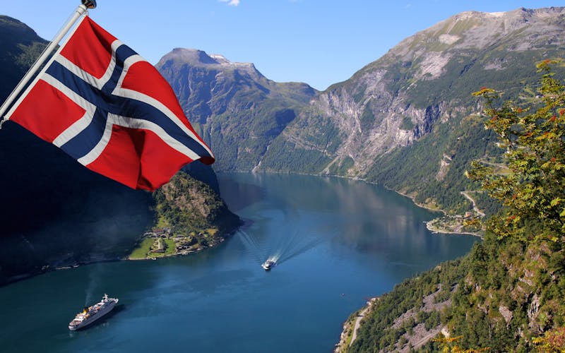 Blick auf den Geirangerfjord in Norwegen 
