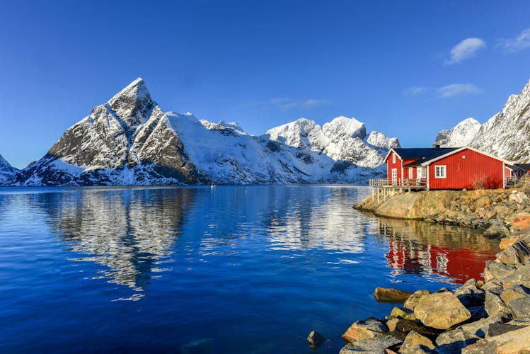 Norwegen Fjord Schnee